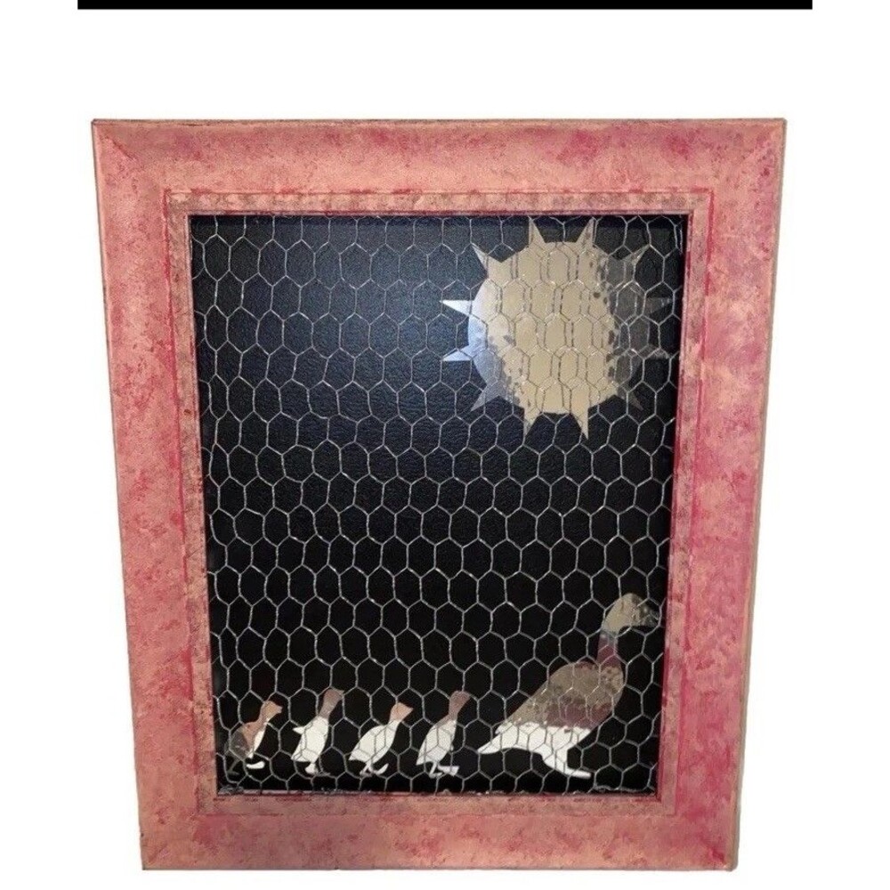 17x14.5 Frame Earring Holder Jewelry Organizer Momma Duck & Ducklings & Sun